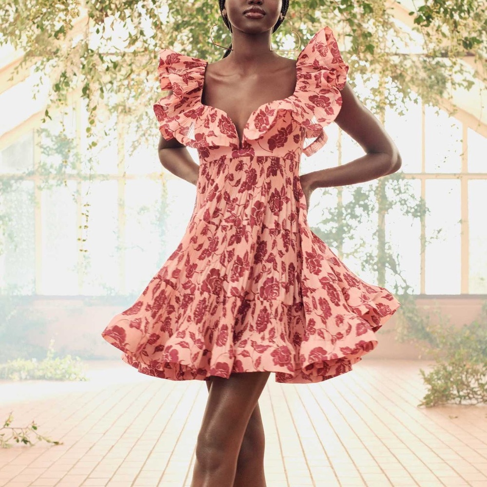 Zimmermann Lovestruck Tiered Poplin Mini Dress